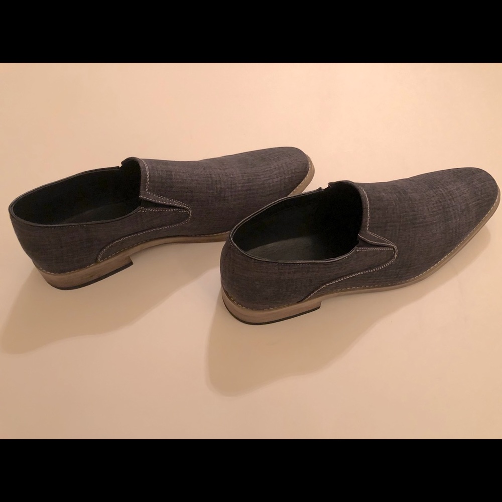 Men’s charcoal cloth slip-on loafers